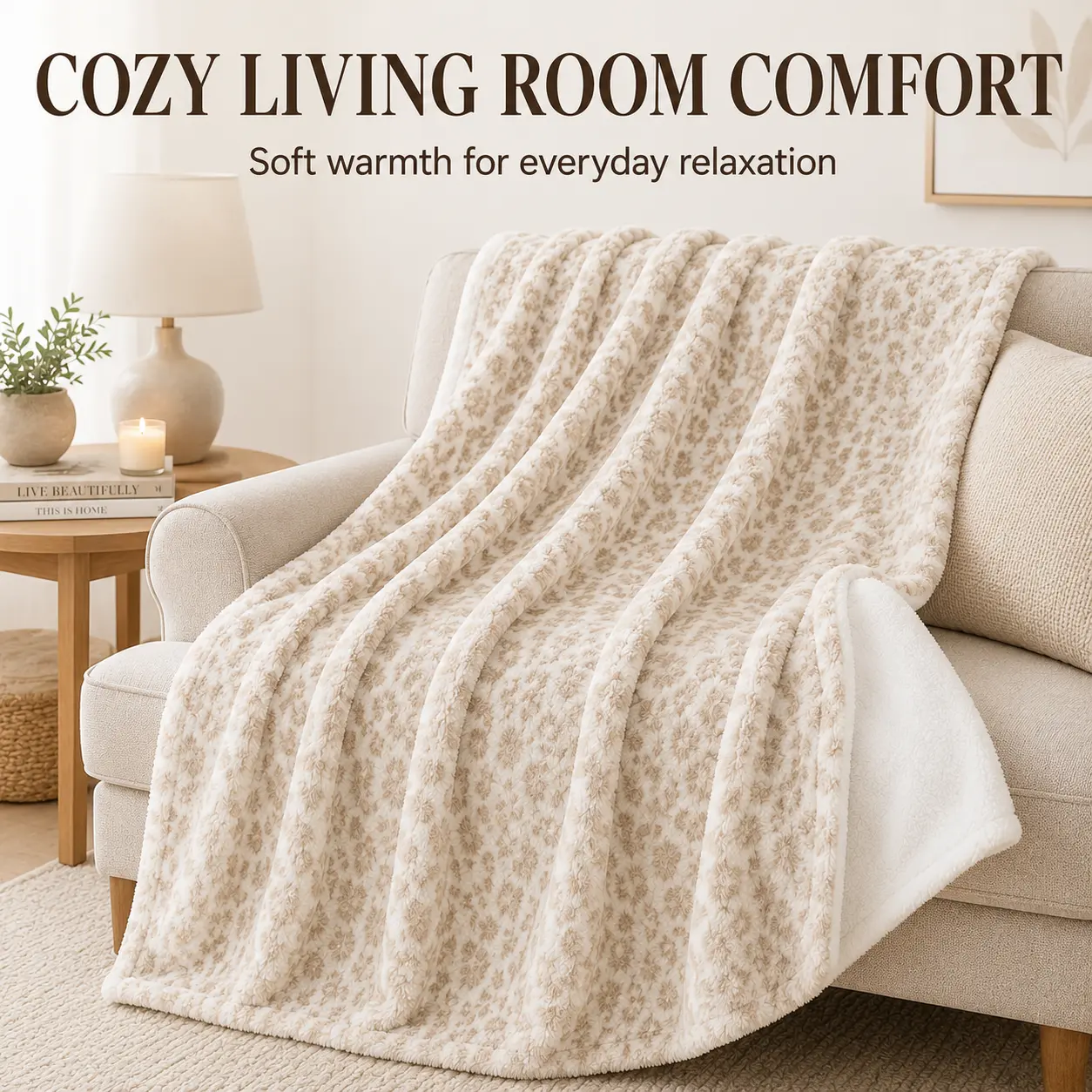 Classic Multi-Size Rectangular Beige Leopard Print Fleece Flannel Throw Blanket, Super Soft Lightweight Neutral Animal Pattern Cover, Gift-Ready for Adults, Warm All-Season Home Decor for Bed Couch Chair