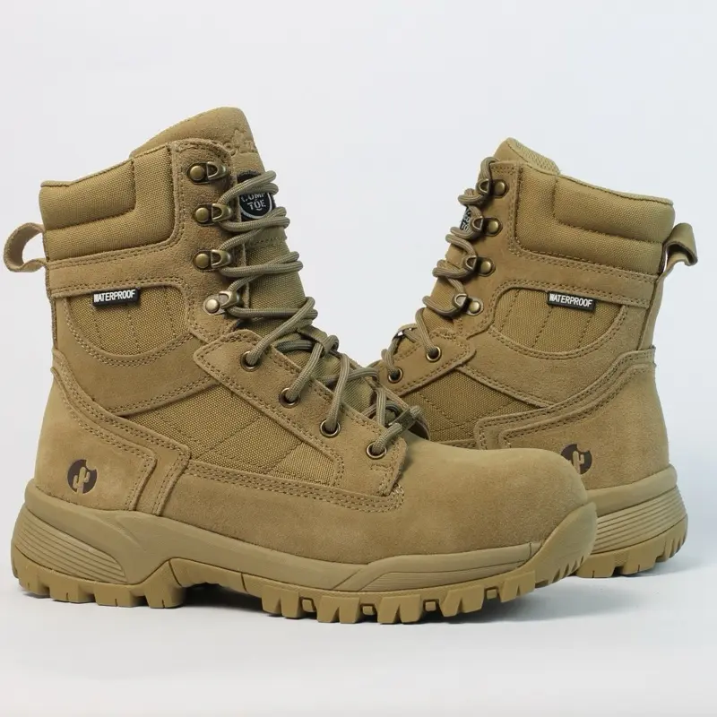 Men's Tactical Military Hiking Boots, Male Shoes with Antislip Sole for Outdoor Wear