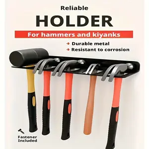 Heavy-Duty Wall-Mounted Hammer & Wrench Storage Rack — Space-Saving Metal Organizer | Compatible with Various Hammers & Wrenches | Versatile Utility Shelf | Sturdy, Durable, and Compact Design | Ideal for Workshop Organization & Screwdriver Storage — Perf