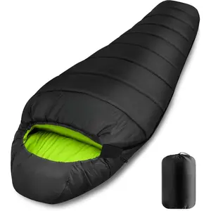 Mummy Sleeping Bag, Cold Weather Camping Sleeping Bag, 32 ℉   3-4 Seasons Adults Sleeping Bag, Non-Snag Zipper with Adjustable Hood  Backpacking, Hiking
