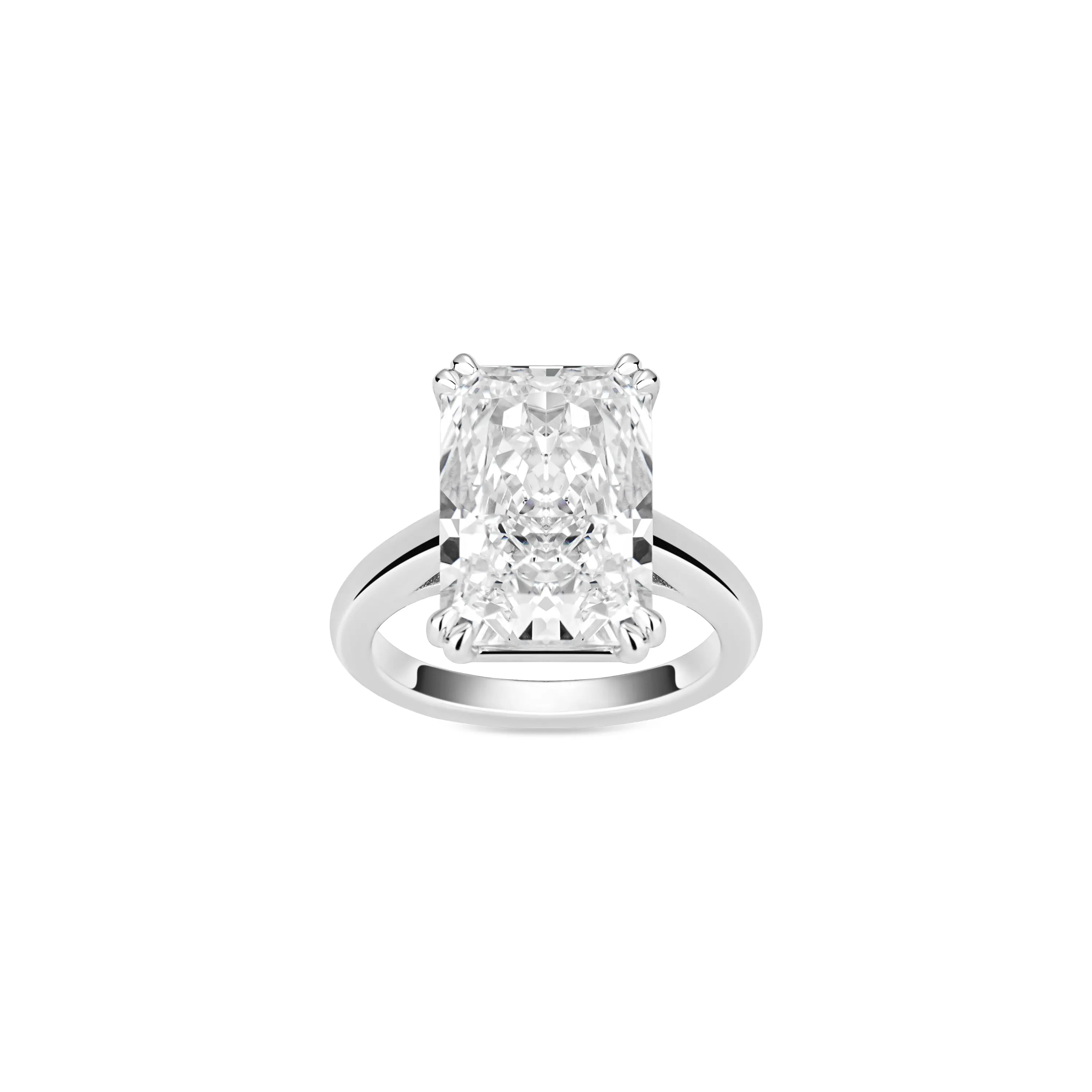 VAMERAY #49004 15 Carat Radiant Cut Solitaire Double Prong Engagement Ring