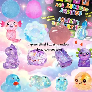 7pcs-New Decompression Toy Set, Relieves Anxiety, Slow Rebound Decompression Toy, Fun Interactive Design, Cute Desktop Decoration, Suitable for Office Workers, Party Gifts, Holiday Creative Gifts, Perfect Gift Choice, Boxed