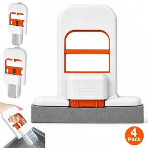 Mini Foldable Self-Squeezing Orange SpongeMop Set, Wet-Dry Cleaning Mop for Desktop, Kitchen Counters