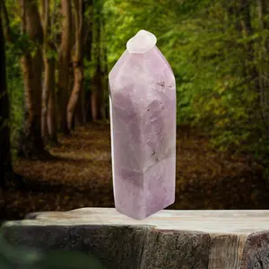 Kunzite Purple Crystal Tower - Approx. 0.32lbs. and 3.5 Inches, Ideal for Home Decor and Spiritual Use crystal tower