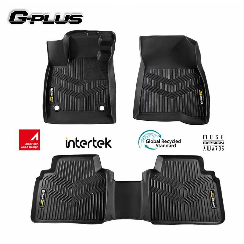 G-PLUS Floor Mats Compatible with Honda Accord 2023-2024 | All Weather Protection,Non-Slip,Custom Fit Floor Cargo Liners,TPE Full Coverage,1st & 2nd Row,Black, First Row Mat, Pre-Cut Fit