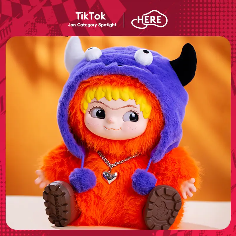 WAKUKU Fuzzy Trendy Fun Party Plus MONSTER IMITATION Collectible Vinyl Plush Doll