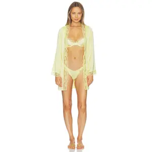 KAT THE LABEL Sidney Robe in Limoncello