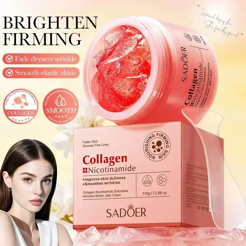 Korean Collagen Jelly Cream 110ml – Hydrating Face Moisturizer for Plump, Glowing & Radiant-Looking Skin, Lightweight K-Beauty Skincare for Daily Facial Care