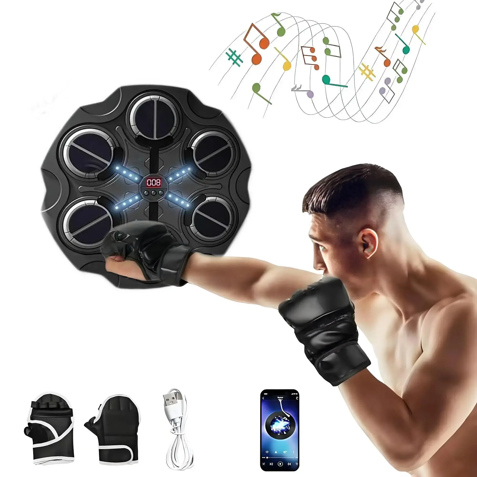 Smart Music Boxing Machine, Scoreboard Electronic Body Boxing Trainer, Fitness Boxing Machine, Indoor Fitness Equipment, Smart Boxing Trainers, Training, Boxing Equipment For Training
