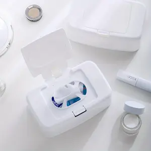 Elegant White Wet Wipe Dispenser - Portable, Easy-Clean Plastic Napkin Holder For Bathroom, Bathroom Accessory