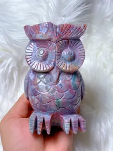 new ocean jasper carving owl