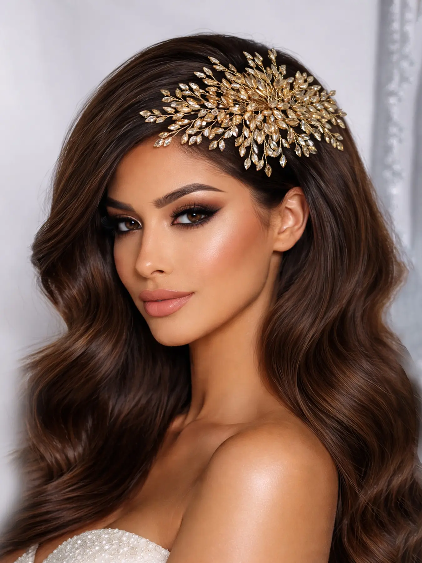 Handmade Elegant Rhinestone Hair Comb, Elegant Crown Design, Perfect for Weddings and Parties, Bridal Accessory, Fashion Headpiece for Ballroom Dance Gatherings Daily Decor