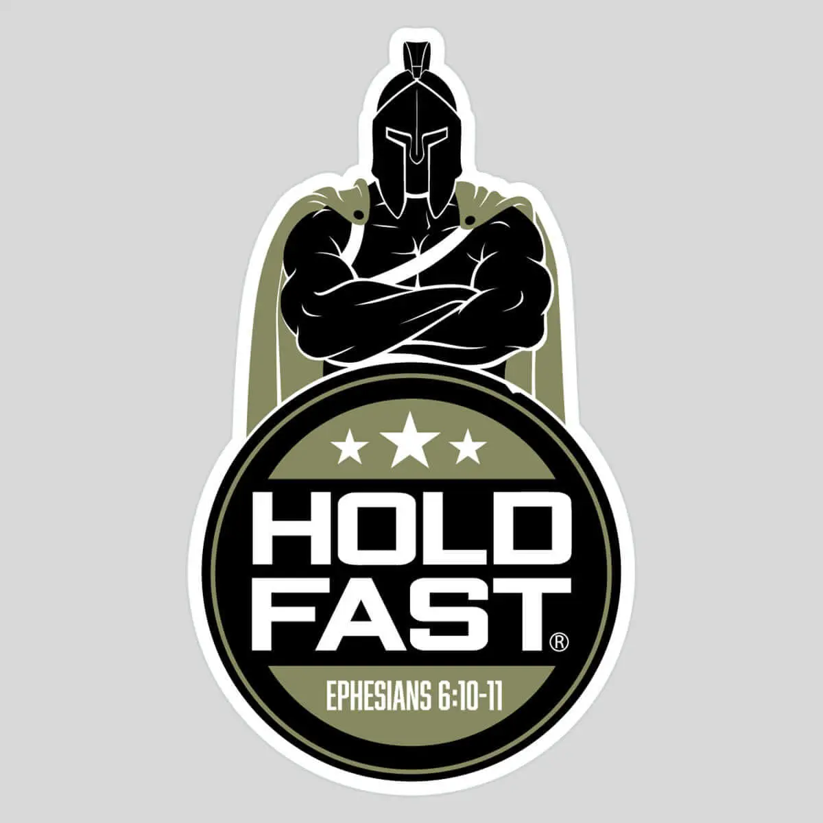HOLD FAST Bold Warrior Military Sticker - 3.5" Vinyl Character-Based Decal, Water Resistant for Bike Decor & DIY Scrapbooking Inspiration, Military Stickers