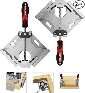 Corner Clamp 2pcs 90 Degree Right Angle Clamp with Adjustable Aluminum Alloy Swing Jaw, Single Handle Clamps for Woodworking, Photo Framing, Gifts for Men Dad