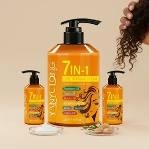 7-In-1 Styling Curl Cream Balm with Moroccan Argan Oil, Ricotta Oil & Rosemary Essential Oil, Deep Nourishing Hydrating Hair Care, Enhances Volume & Shine, Healthy Wave/curl Hairstyling