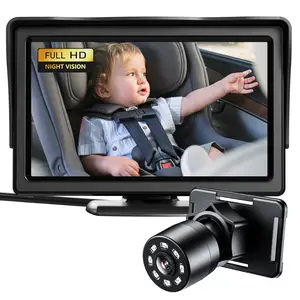Car Mirror, Car Monitor 4.3'' HD  Display with Night Vision Feature, Rear Facing Seat with Wide Crystal Clear View