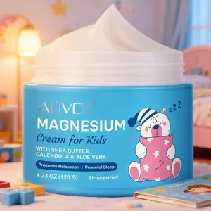 Aliver Magnesium Oil Care Cream, Scent-Free, Contains Shea Butter, Chamomile, Aloe Vera, Moisturizing Skin Balm, 120g Bottle