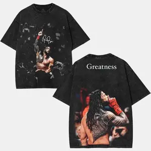 [COLLECTION] 9 Design - WWE Roman Reigns Washed Cotton Oversized T-Shirt – Wrestling Inspired Graphic Tee, Premium Graphic T-Shirts  Seamless Top Fabric Menswear shirts men