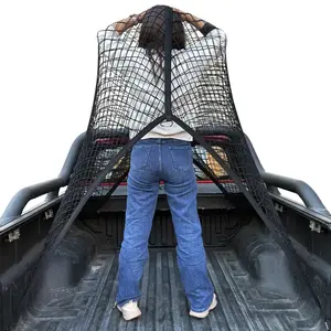 Highly Elastic Cargo Net for Truck Bed – Stretchable Cargo Mesh Organizer for ATV, SUV, UTV & Boat, Heavy-Duty Compact Storage Net for Furniture, Camping Gear & Travel Essentials, Simple Tie-Down Solution