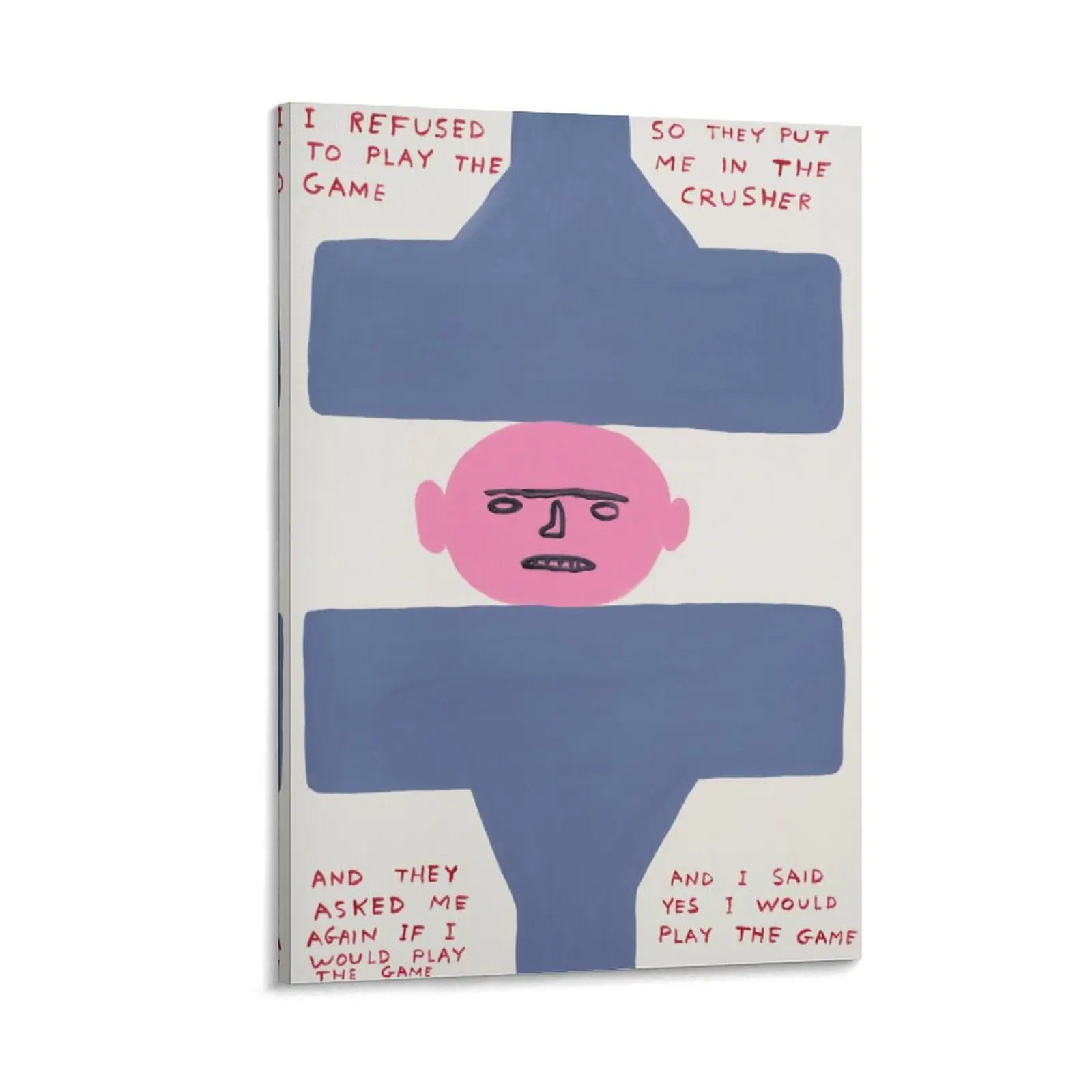I-Refused-to-Play-the-Game David-Shrigley Canvas Wall Art Posters Canvas Painting Wall Art Decor For School Office And Family Canvas Poster Bedroom Decor Sports Landscape Office Room Decor Gift Frames Ornaments Artistic Decoration Print Photo