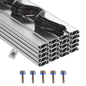 【Summervibes】VEVOR Greenhouse Spring Wire and Lock Channel, 40 Packs 6.56 ft PVC-Coated Wiggle Wire & Aluminum Alloy Channel Bundle Kit with Included Screws, 0.05 in Thickened, Poly Film & Shade Cloth Attachments