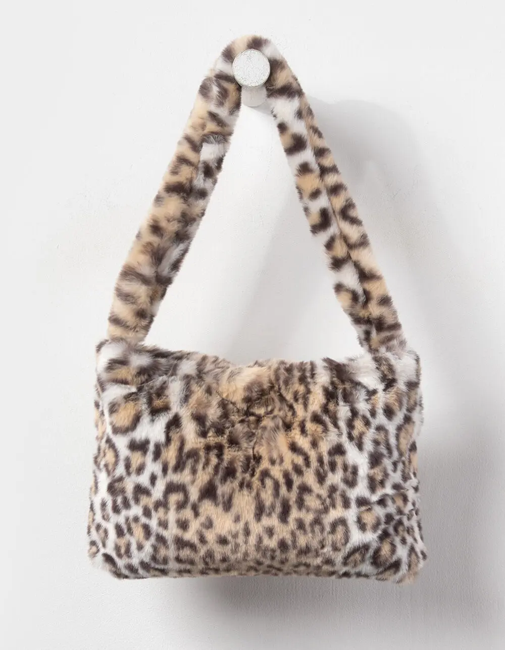 Fuzzy Shoulder Bag, Leopard