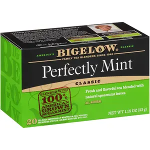 Bigelow Tea Perfectly Mint Black Tea, Caffeinated with Spearmint, 20 Count Box (Pack of 6), 120 Total Tea Bags