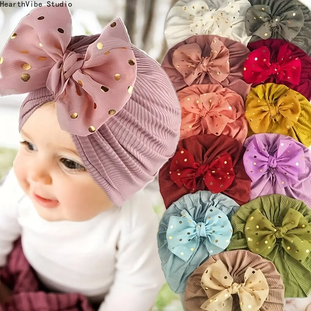 Set of 11 Baby Girl Caps with Disc Flower Newborn Toddler Caps Hats Baby Kids Knot Turban Headband Cap,summerwins,father'sdaygifts,campingessentials,campinggear