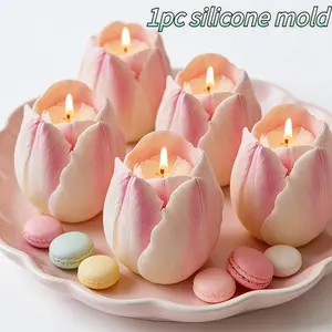 3D tulip shaped silicone mold, resin casting mold, suitable for DIY aromatherapy candles, resin crafts, soap, gypsum, and clay. It is the perfect choice for warm home decor, Valentine's Day, Mother's Day, and birthday handmade gifts, Handicraft