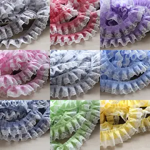 Plaid Elegant Lace Trim Ribbon Roll, 5cm Wide Folded Design, DIY Hair Accessories & Decorative Material, Ideal for Hats Shoes Crafting