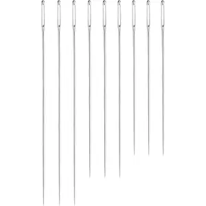 9pcs 4.9"/5.9"/6.9" Extra Long Darning Needles Big Eye Hand Quilting Needles for Doll Making Webbing Carpet Leather Canvas Repair Stitching and Crafting Project