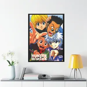 Hunter X Hunter Group Poster, Anime Characters Wall Art, Colorful Anime Print, Gon Killua Kurapika, Anime Bedroom Decor