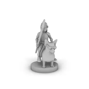 Halfling Cavalier With Corgi And Sunglasses Tabletop DND Gaming Miniature