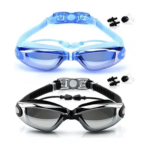 Electroplated anti-fog swimming goggles, professional adult swimming goggles with high-definition anti-fog function, suitable for racing and training, ideal for beach vacations, indoor swimming pools, diving and outdoor swimming