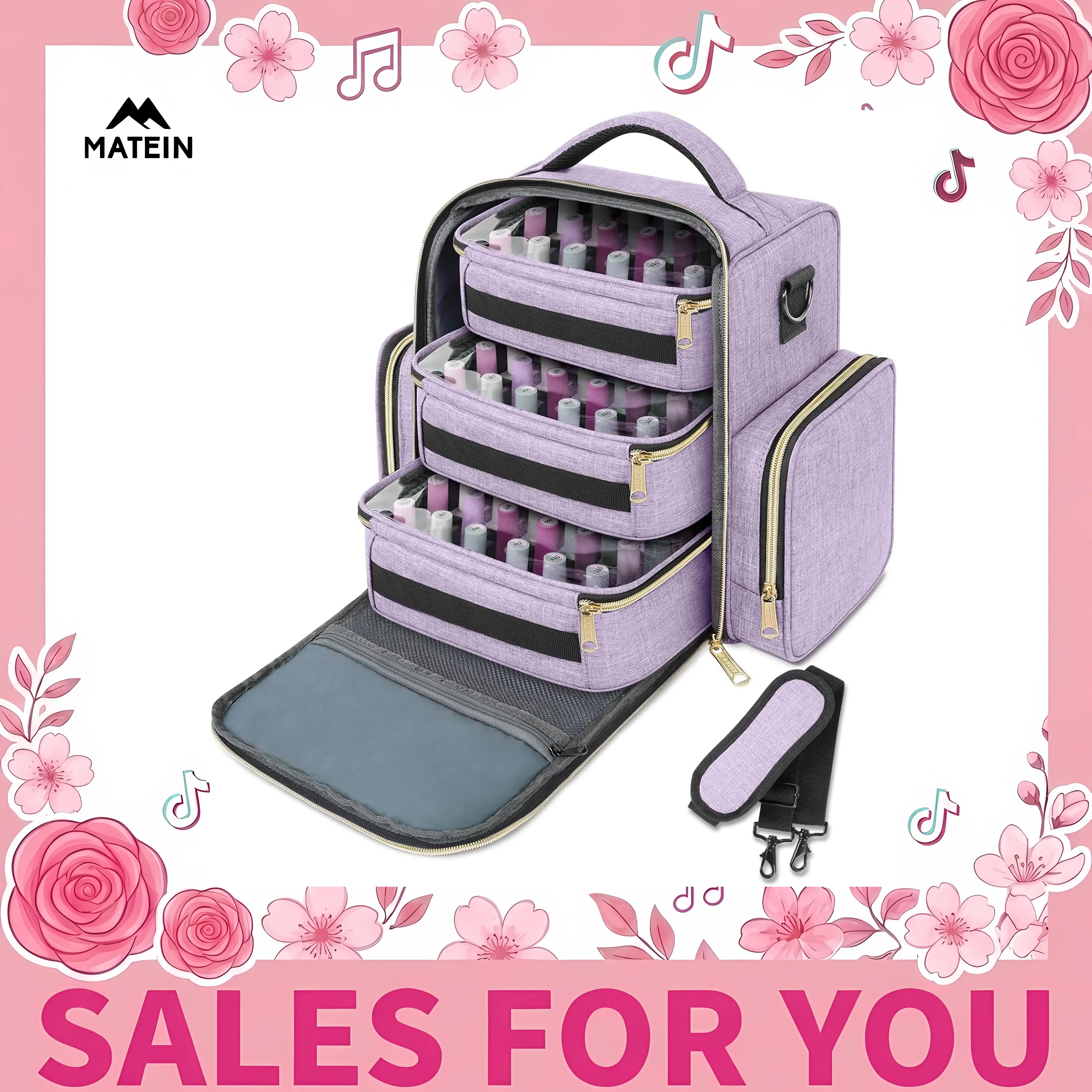 Nail Polish Organizer Holds Up to 72 Bottles (15ml - 0.5 fl.oz) and Nail Lamp, Nail Polish Storage with 3 Removable Pouches & Multiple Storage Sections for Manicure Set, Gifts for Manicurist Summervibes Summer Sale