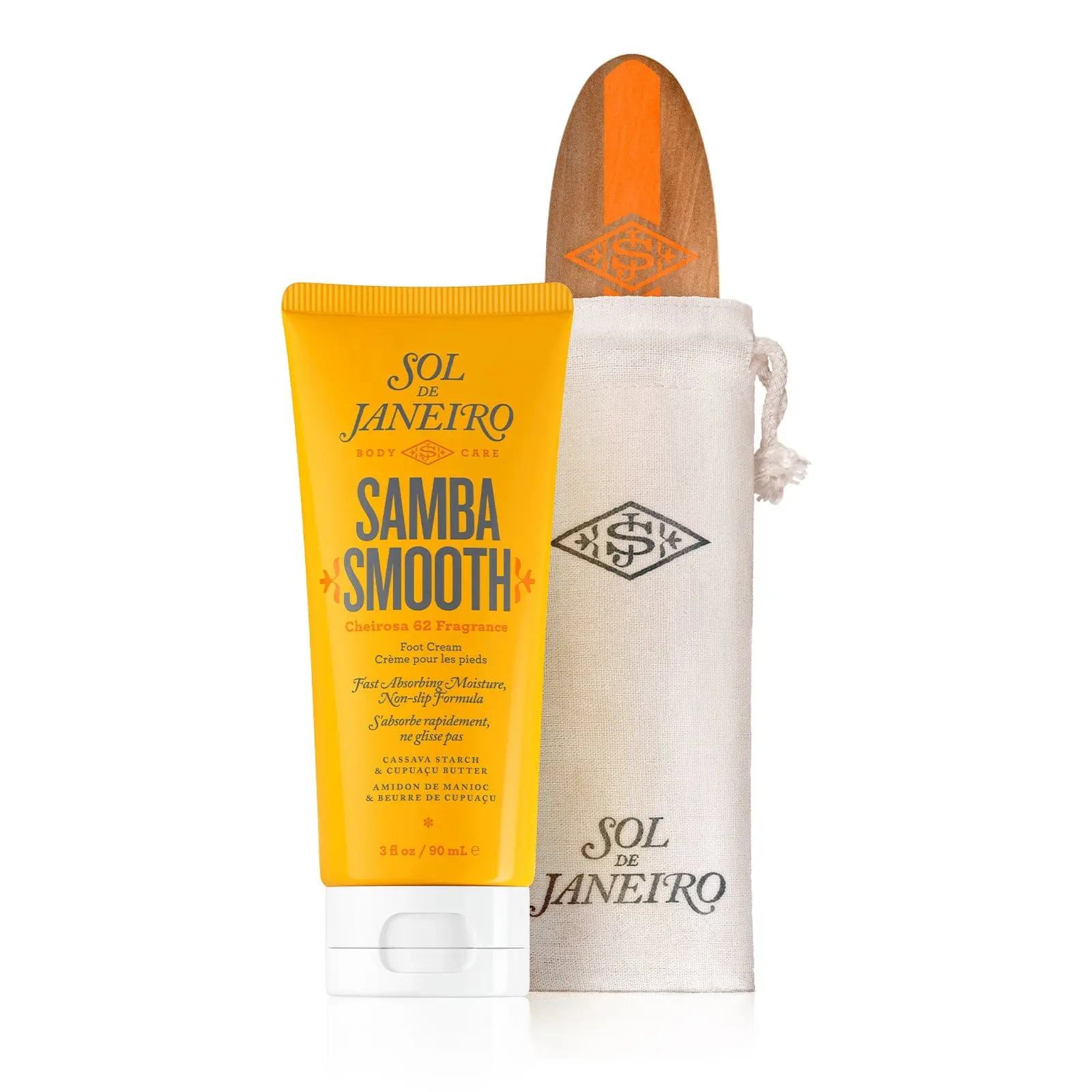 Sol de Janeiro Samba Foot Fetish Care | Includes Smoothing Board & Fast-Absorbing Non-Slip Foot Fetish Cream With Notes Of Pistachio, Salted Caramel, and Vanilla