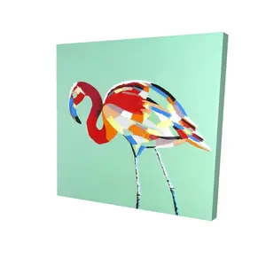 360 stand Artistic Nature Photo Print Flamingo Bird Canvas, 24x24 in. Multicolored Home Decor Wall Decoration - Home Supplies Posters & Prints, Tropical, Bedroom Decor