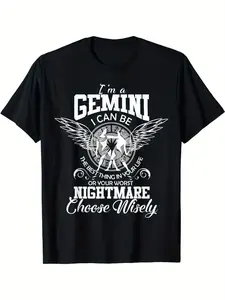 Summer t Shirts 100% cotton T-shirt, Gemini zodiac, funny birthday I am a Gemini T-shirt