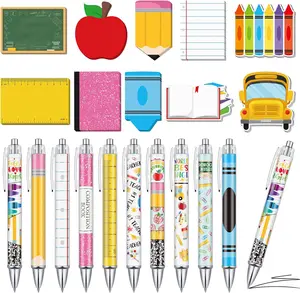 Sticky Notes Gift Set with Ballpoint Pens Back to School Gift Self-Adhesive Writing Memo Pads Cute Sticky Notes Writing Pens School Stationery for Teachers and Students, Back to School Party Favors, Teacher Gifts
