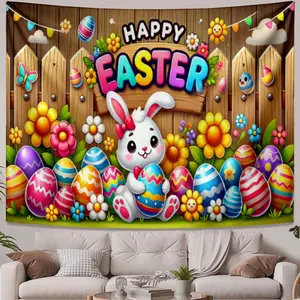 Party Decoration Tapestries Happy Easter Retro Suitable for open spaces