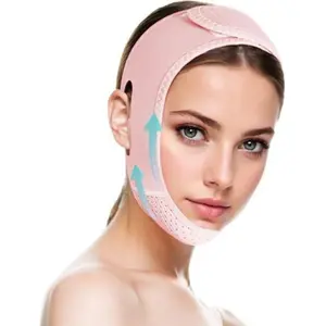 V Line Double Chin Lifting Mask for Women, Facial Slimming Belt, Lightweight Face Shaping Beauty Product, Chin Reducer and Skin Care