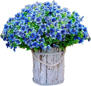 Faux Plants 6pc Outdoor Artificial Flowers Realistic Spring Summer Decoration for Indoor/Outdoor Garden, Porch, Patio, Yard Decor, Lightweight Design