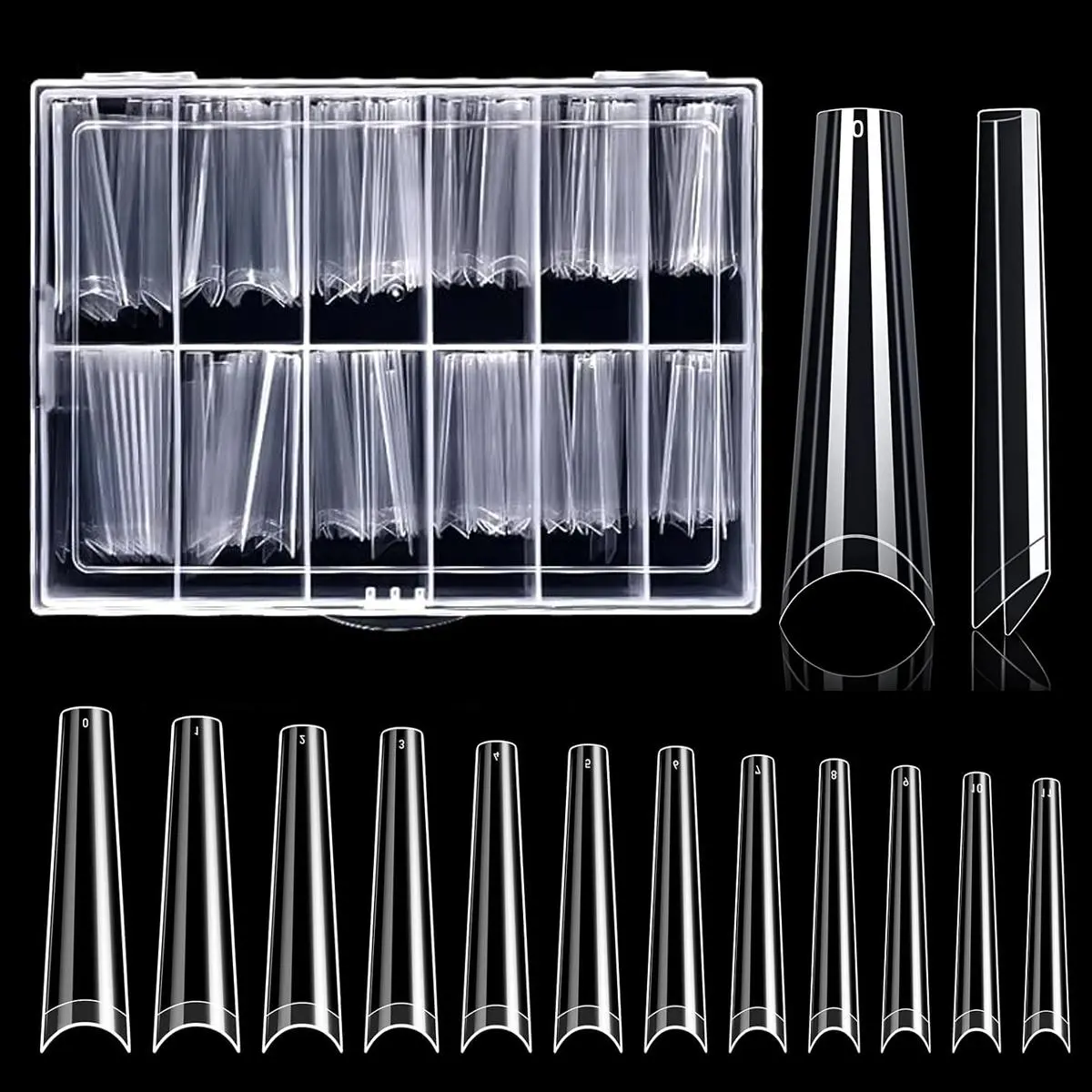 Transparent Nail Tip Set, 240pcs/box Nail Art Kit, Nail Art Accessories, Nail Art Supplies for Women & Girls, DIY Nail Art Kit, Nail Extension Kit, Fake Nails Extensions