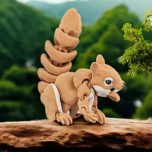 A set of two adorable flying squirrel decorations crafted with 3D printing, available in two color options, featuring fully articulated joints for flexible movement. Cute unique figurine Halloween