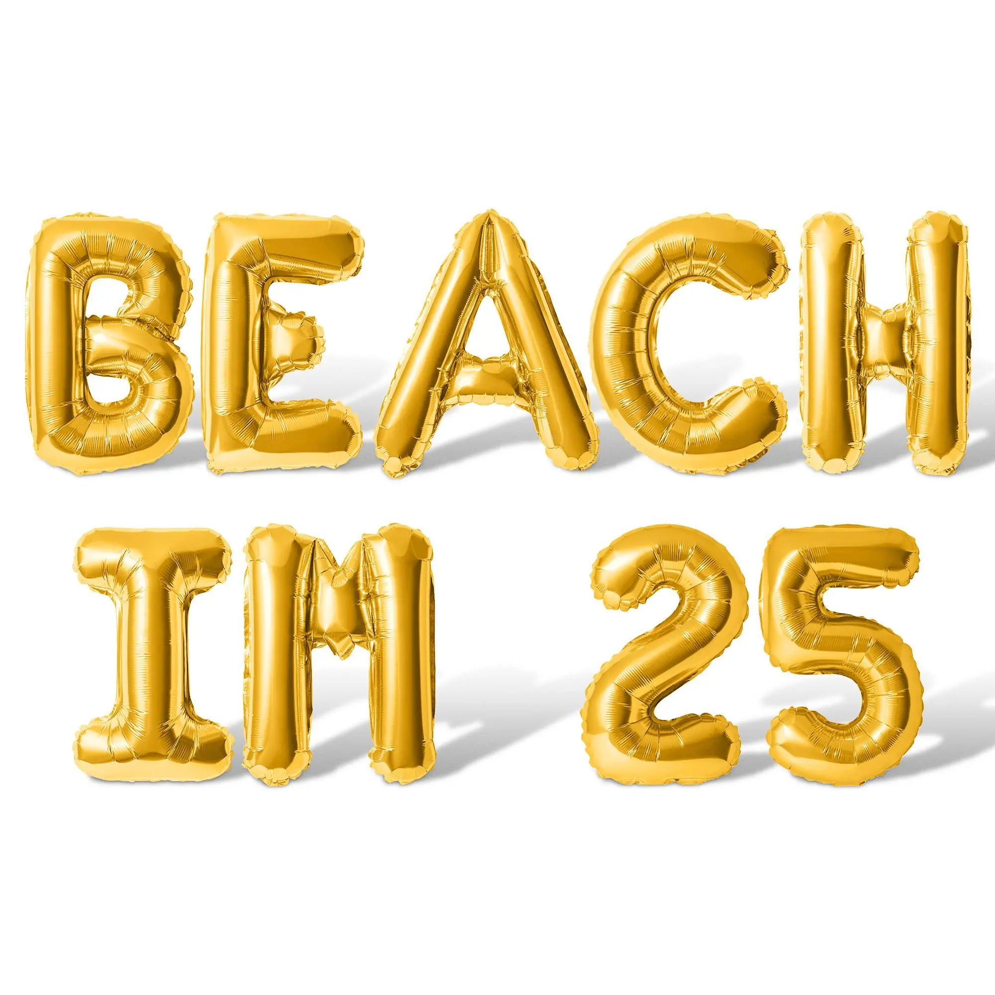 Letter Balloons - BEACH IM 25 16" Inch Alphabet Letters Foil Mylar Balloon 25th Birthday Party Banner