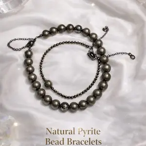Natural Pyrite Bracelet – Wealth & Protection Stone | Adjustable Bracelet