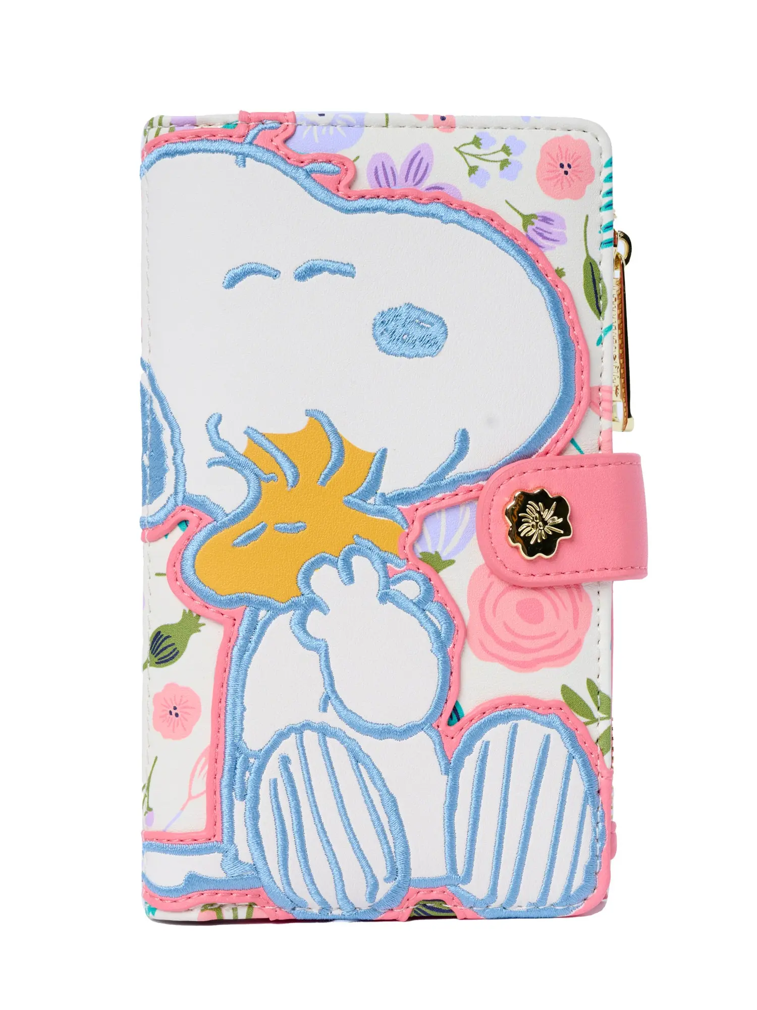 Loungefly x Peanuts Snoopy and Woodstock Springtime Floral Snap Flap Wallet