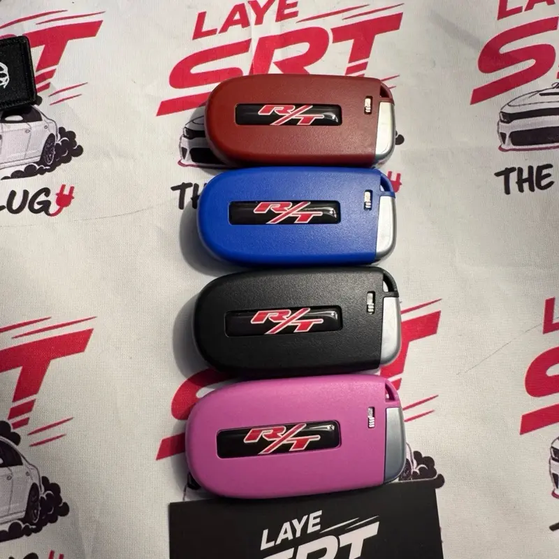 Red , Pink , blue , black RT Srt Hellcat Key Fob shell for Dodge Charger, Challenger or 300 with 3D R/T Logo (for 5.7L R/T Models)