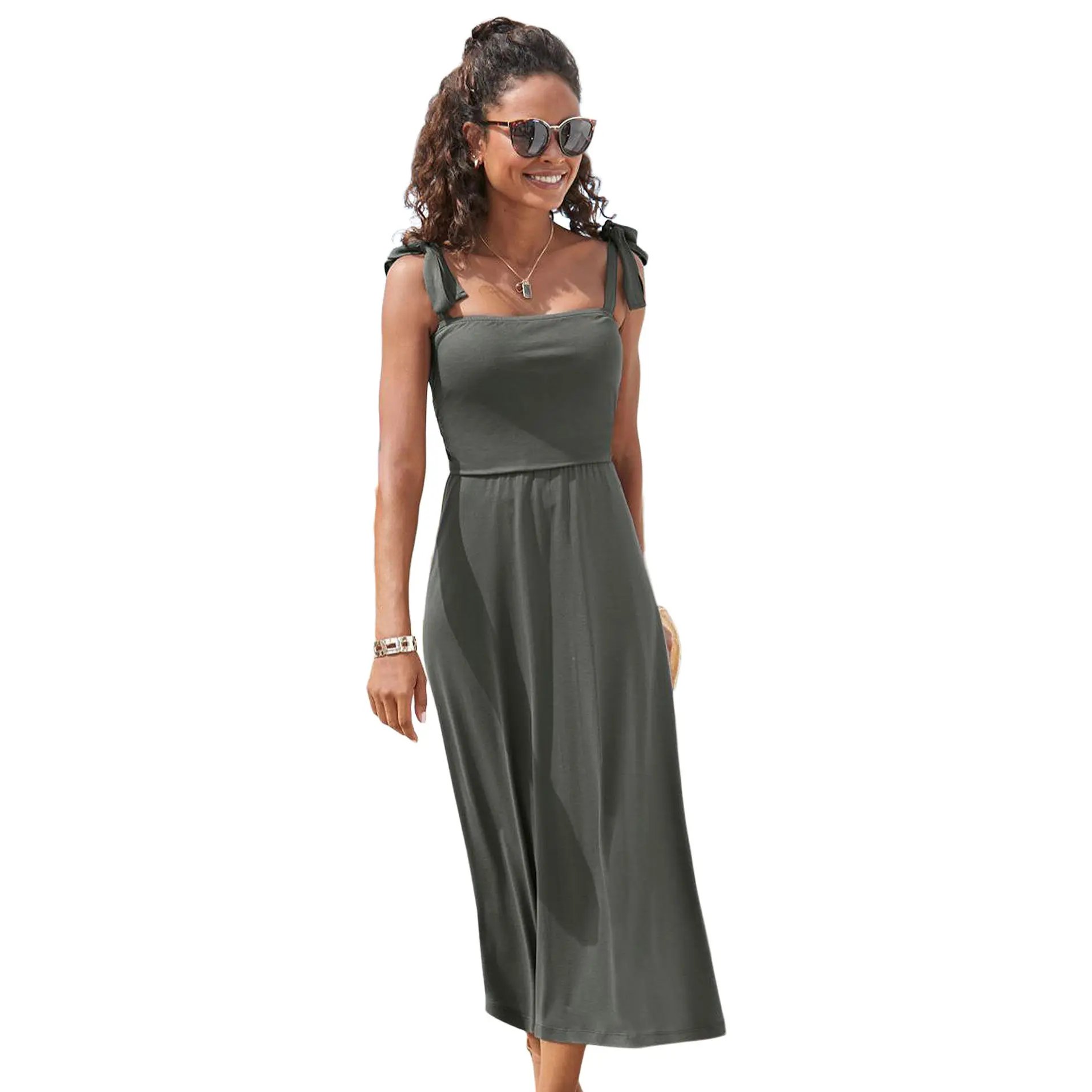 LASCANA Women's Shoulder Tie Dress