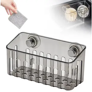 Kitchen suction sink storage rack, wall-mounted multi-functional damp cloth drainage stand, sink sponge storage, household use